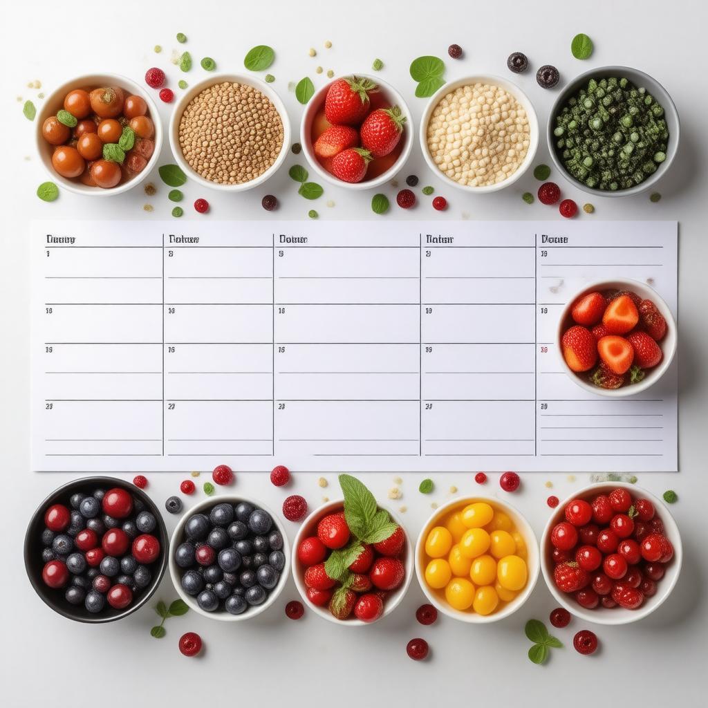 Meal planning on a calendar